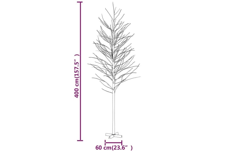 beBasic LED-birketræ 672 cm 400 LED'er varmt hvidt lys hvid - Boligtilbehør - Julepynt & højtidsdekorationer - Juelpynt og juledekoration - Plastik juletræ
