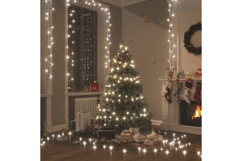 beBasic LED-lyskæde med 150 LED'er 15 m PVC koldt hvidt lys - Hvid - Julelys - Juelpynt og juledekoration