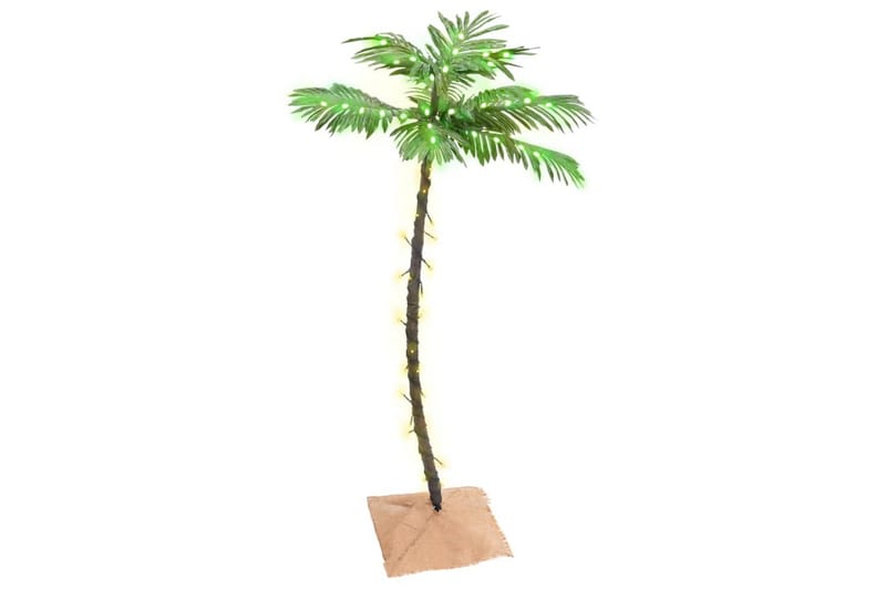 beBasic LED-palmetræ 120 cm 72 LED'er varmt hvidt lys hvid - Boligtilbehør - Julepynt & højtidsdekorationer - Juelpynt og juledekoration - Plastik juletræ