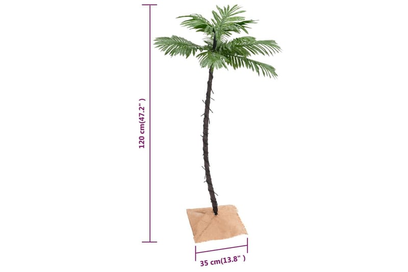 beBasic LED-palmetræ 120 cm 72 LED'er varmt hvidt lys hvid - Boligtilbehør - Julepynt & højtidsdekorationer - Juelpynt og juledekoration - Plastik juletræ