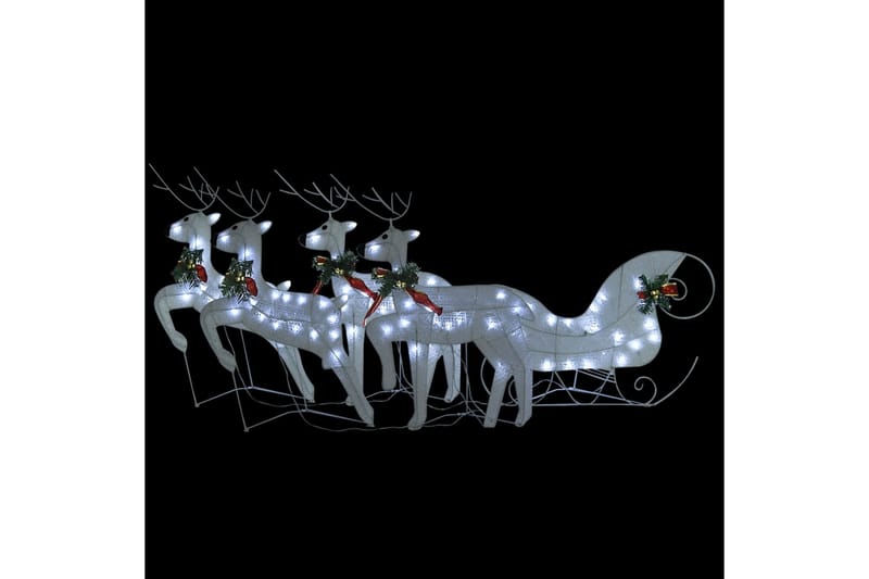 beBasic rensdyr og kane 100 LED'er udendørs juledekoration akryl hvid - Hvid - Boligtilbehør - Julepynt & højtidsdekorationer - Juelpynt og juledekoration - Juleengel & julefigur