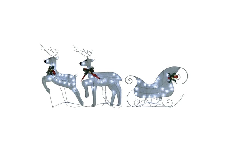 beBasic rensdyr og kane 100 LED'er udendørs juledekoration akryl hvid - Hvid - Boligtilbehør - Julepynt & højtidsdekorationer - Juelpynt og juledekoration - Juleengel & julefigur