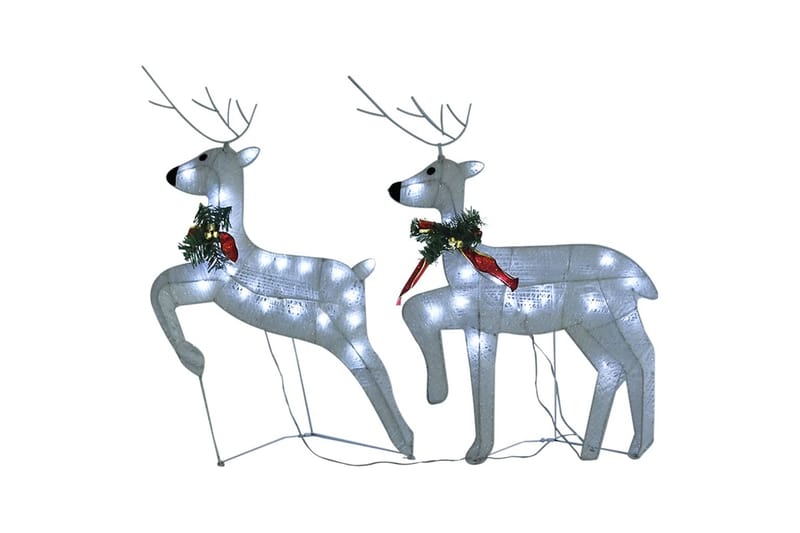 beBasic rensdyr og kane 100 LED'er udendørs juledekoration akryl hvid - Hvid - Juleengel & julefigur - Juelpynt og juledekoration