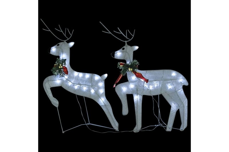 beBasic rensdyr og kane 100 LED'er udendørs juledekoration akryl hvid - Hvid - Juleengel & julefigur - Juelpynt og juledekoration