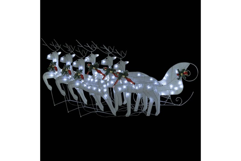 beBasic rensdyr og kane 140 LED'er udendørs juledekoration akryl hvid - Hvid - Juleengel & julefigur - Juelpynt og juledekoration