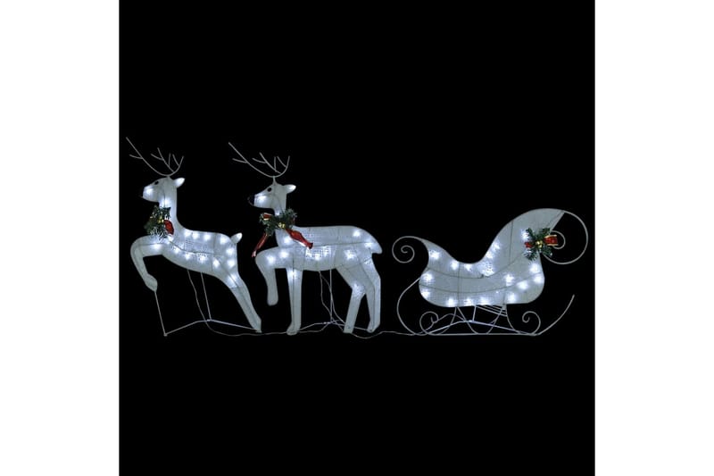 beBasic rensdyr og kane 140 LED'er udendørs juledekoration akryl hvid - Hvid - Boligtilbehør - Julepynt & højtidsdekorationer - Juelpynt og juledekoration - Juleengel & julefigur