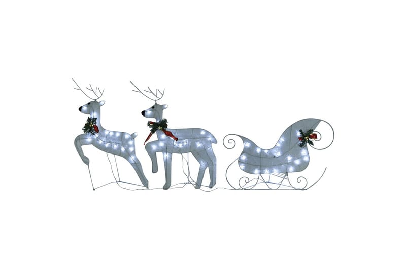 beBasic rensdyr og kane 140 LED'er udendørs juledekoration akryl hvid - Hvid - Boligtilbehør - Julepynt & højtidsdekorationer - Juelpynt og juledekoration - Juleengel & julefigur