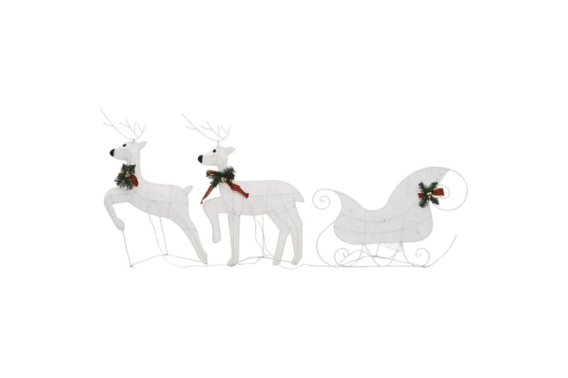 beBasic rensdyr og kane 140 LED'er udendørs juledekoration akryl hvid - Hvid - Boligtilbehør - Julepynt & højtidsdekorationer - Juelpynt og juledekoration - Juleengel & julefigur
