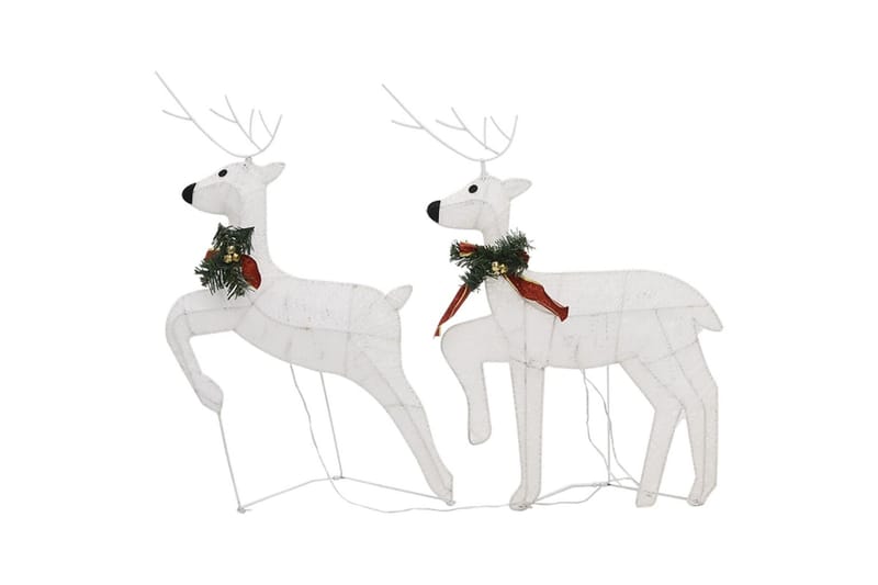 beBasic rensdyr og kane 140 LED'er udendørs juledekoration akryl hvid - Hvid - Juleengel & julefigur - Juelpynt og juledekoration