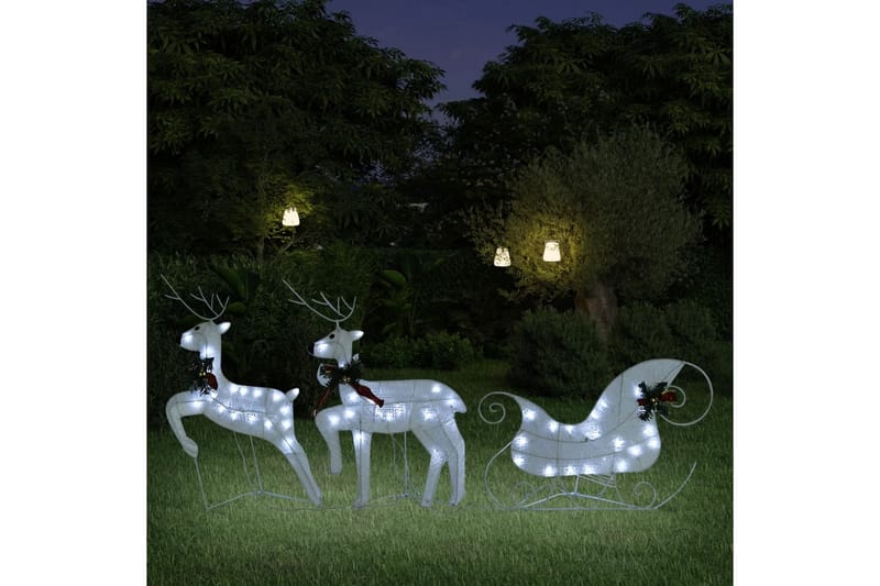 beBasic rensdyr og kane 60 LED'er udendørs brug hvid - Julelys - Juelpynt og juledekoration