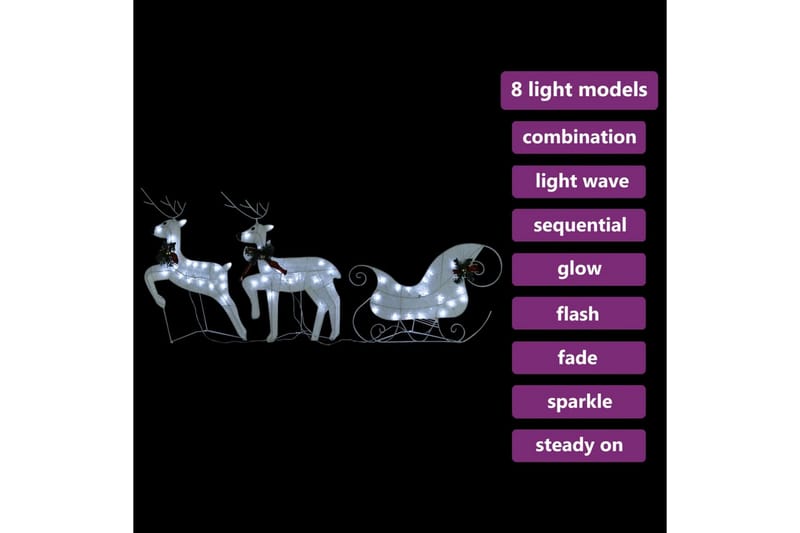 beBasic rensdyr og kane 60 LED'er udendørs brug hvid - Julelys - Juelpynt og juledekoration