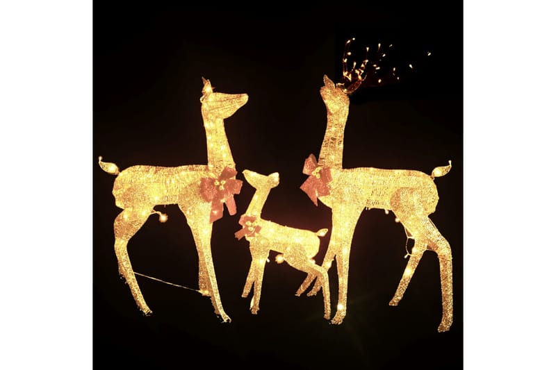 beBasic rensdyrfamilie 201 LED'er juledekoration guldfarvet - Guld - Julelys - Juelpynt og juledekoration