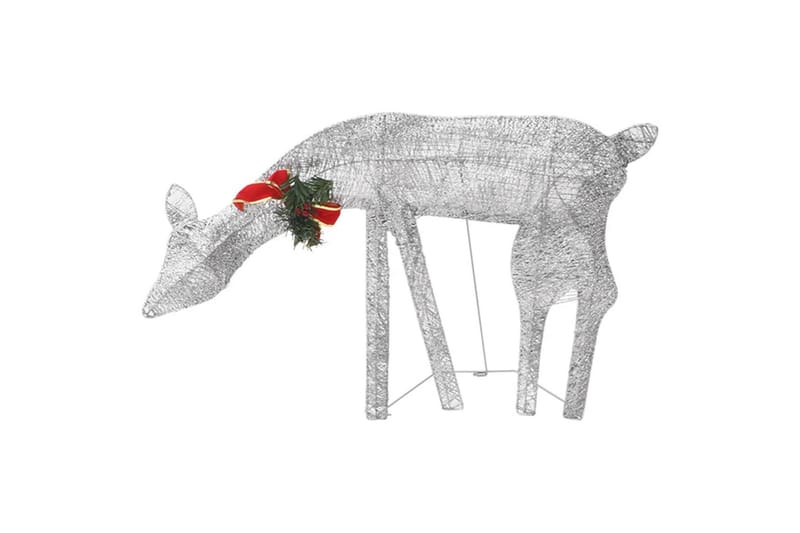 beBasic rensdyrfamilie 270x7x90 cm trådnet koldt hvidt lys sølv - Juleengel & julefigur - Juelpynt og juledekoration
