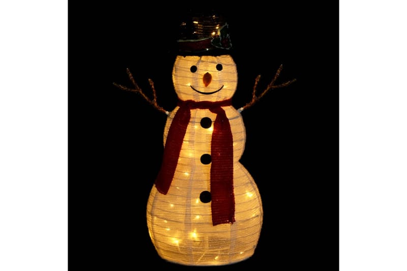 dekorativ julesnemand 60 cm med LED-lys luksuriøst stof - Sort - Juleengel & julefigur - Juelpynt og juledekoration
