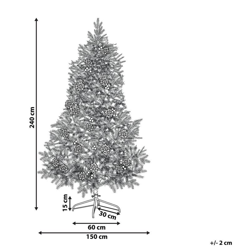 Denali Plastgran 240 cm - Grøn/Rød/Hvid - Boligtilbehør - Julepynt & højtidsdekorationer - Juelpynt og juledekoration - Plastik juletræ