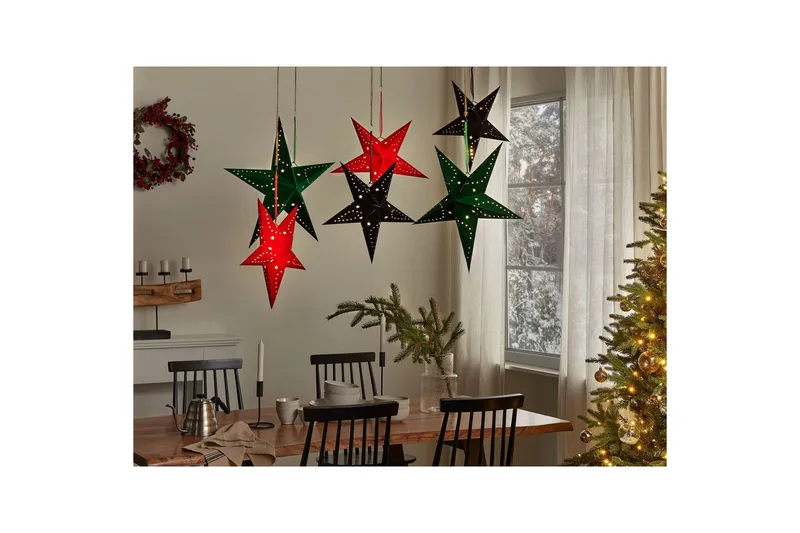 Hängande dekorationer Beliani Motti set om 2 Grön, 45x18x45 cm Black 45x18x45 cm - Boligtilbehør - Julepynt & højtidsdekorationer - Juelpynt og juledekoration - Juleengel & julefigur