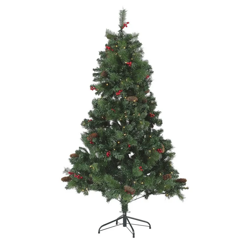 Jacinto Plastgran 180 cm med Belysning, Grøn/Sort
