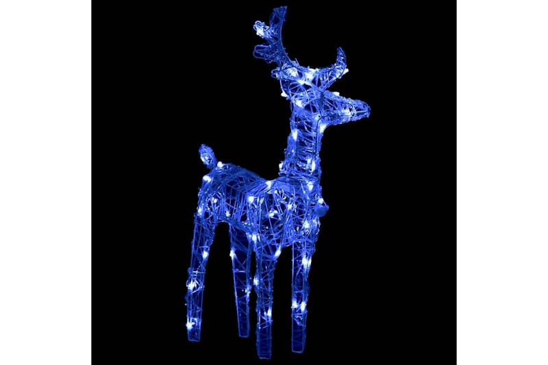 juledekoration med rensdyr og slæde 280x28x55 cm akryl - Blå - Juelpynt og juledekoration