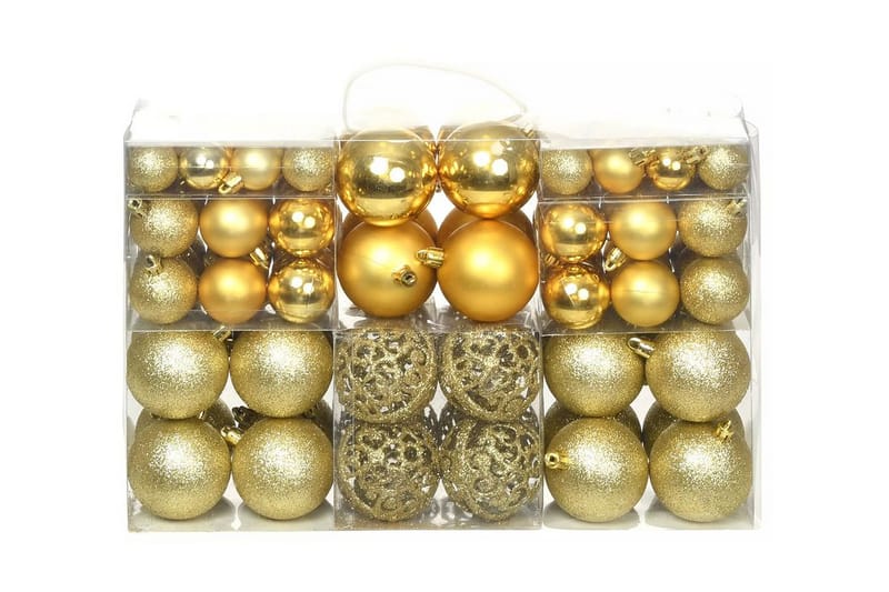 Julekuglesæt 100 Stk. 6 Cm Guldfarvet - Guld - Boligtilbehør - Julepynt & højtidsdekorationer - Juelpynt og juledekoration