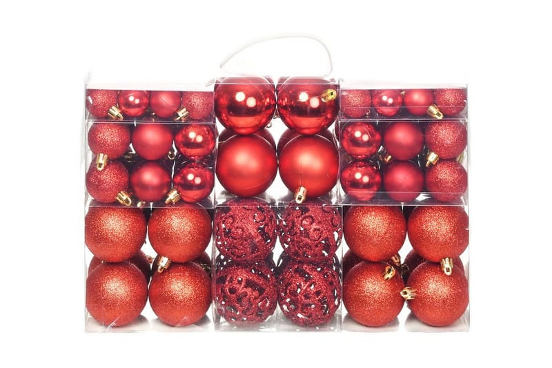 Julekuglesæt 100 Stk. 6 Cm Rød - Rød - Juelpynt og juledekoration - Juletræspynt & julekugler