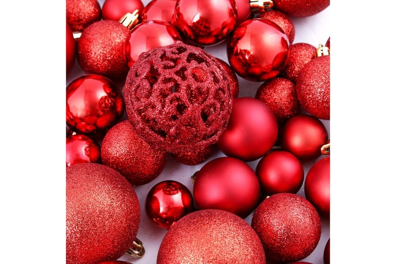 Julekuglesæt 100 Stk. 6 Cm Rød - Rød - Juelpynt og juledekoration - Juletræspynt & julekugler