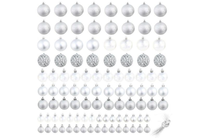 Julekuglesæt 100 Stk. 6 Cm Sølvfarvet - Sølv - Juelpynt og juledekoration - Juletræspynt & julekugler