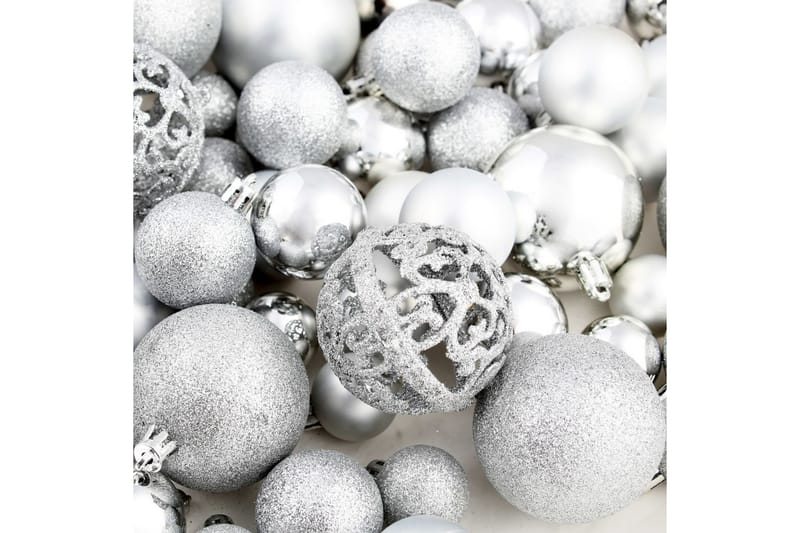 Julekuglesæt 100 Stk. 6 Cm Sølvfarvet - Sølv - Juelpynt og juledekoration - Juletræspynt & julekugler