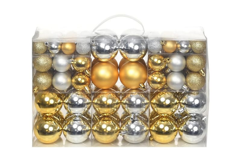 Julekuglesæt 100 Stk. 6 Cm Sølvfarvet/Guldfarvet - Flerfarvet - Juelpynt og juledekoration - Juletræspynt & julekugler