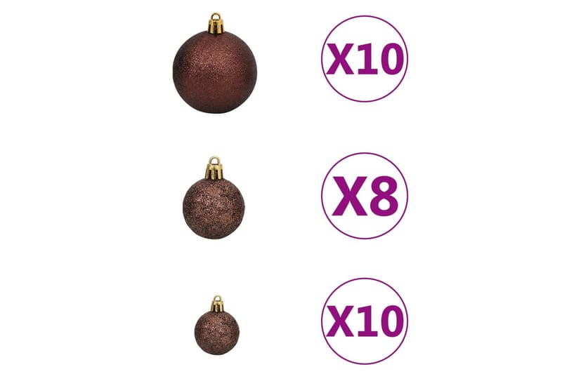 julekuglesæt med topspir 120 dele 300 LED'er guld og bronze - Guld - Boligtilbehør - Julepynt & højtidsdekorationer - Juelpynt og juledekoration