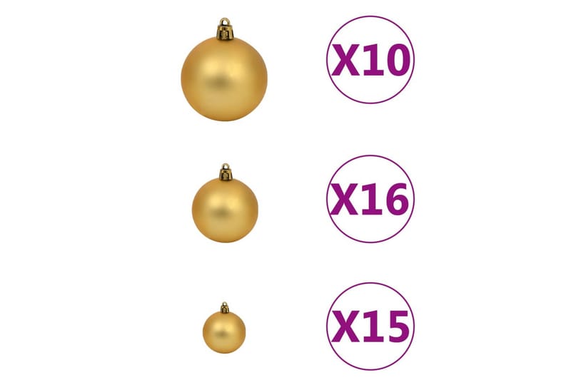 julekuglesæt med topspir 120 dele 300 LED'er guld og bronze - Guld - Boligtilbehør - Julepynt & højtidsdekorationer - Juelpynt og juledekoration