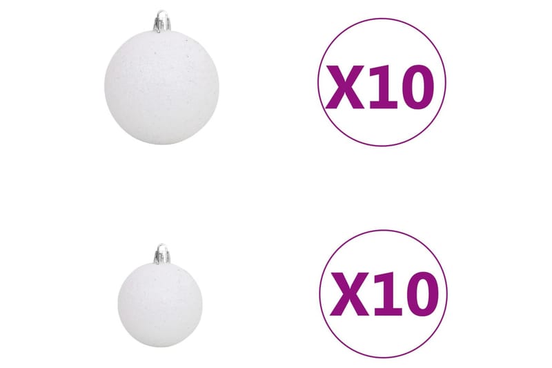 julekuglesæt med topspir 120 dele 300 LED'er hvid og grå - Grå - Boligtilbehør - Julepynt & højtidsdekorationer - Juelpynt og juledekoration