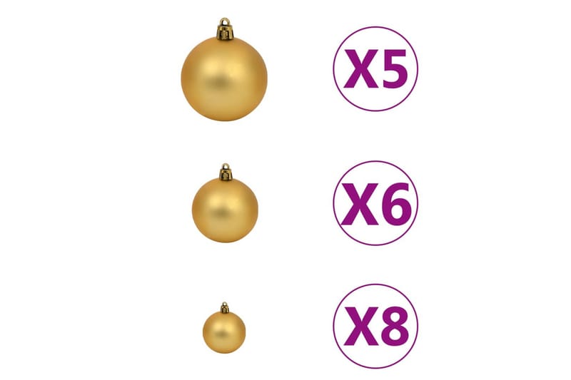 julekuglesæt med topspir 61 dele 150 LED'er guld og bronze - Guld - Boligtilbehør - Julepynt & højtidsdekorationer - Juelpynt og juledekoration