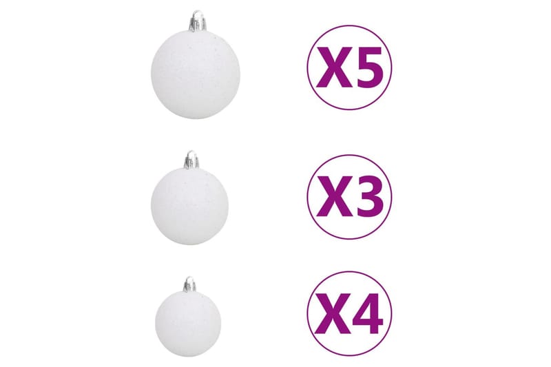 julekuglesæt med topspir 61 dele 150 LED'er hvid og grå - Grå - Boligtilbehør - Julepynt & højtidsdekorationer - Juelpynt og juledekoration
