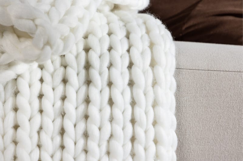 Kate Plaid 130x170 cm - Hvit - Tekstiler - Pude & plaid - Tæpper & plaider