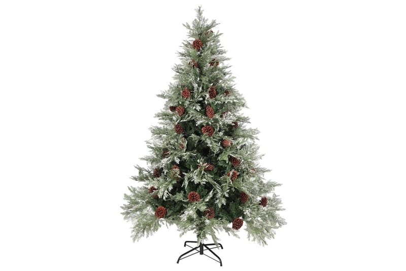 juletræ med grankogler 150 cm PVC & PE grøn og hvid - Boligtilbehør - Julepynt & højtidsdekorationer - Juelpynt og juledekoration