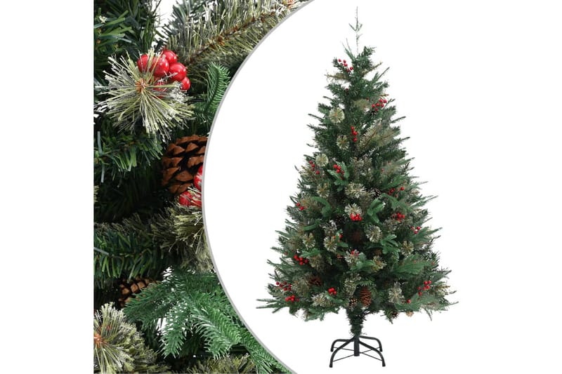 juletræ med grankogler 150 cm PVC & PE grøn - Juelpynt og juledekoration