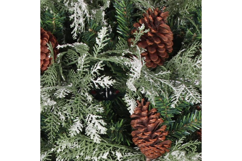 juletræ med grankogler 195 cm PVC & PE grøn og hvid - Juelpynt og juledekoration