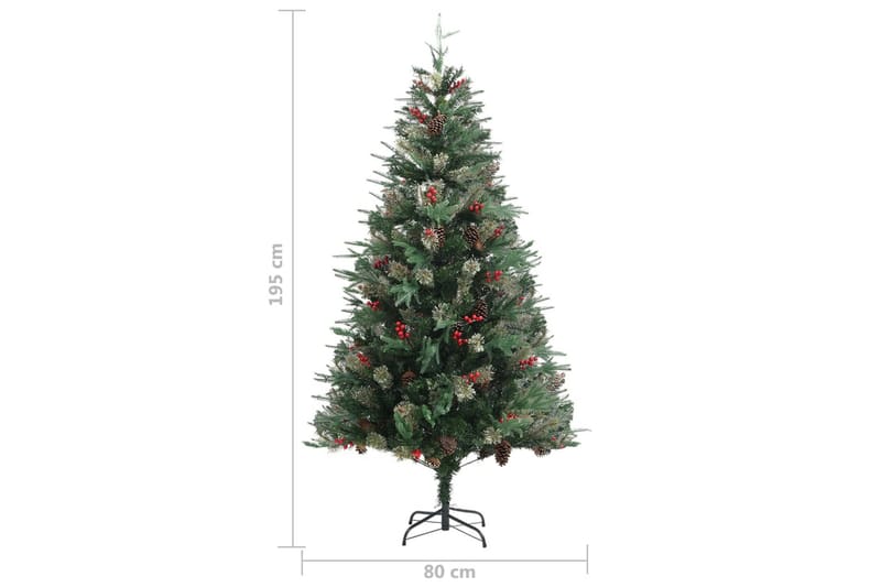 juletræ med grankogler 195 cm PVC & PE grøn - Boligtilbehør - Julepynt & højtidsdekorationer - Juelpynt og juledekoration