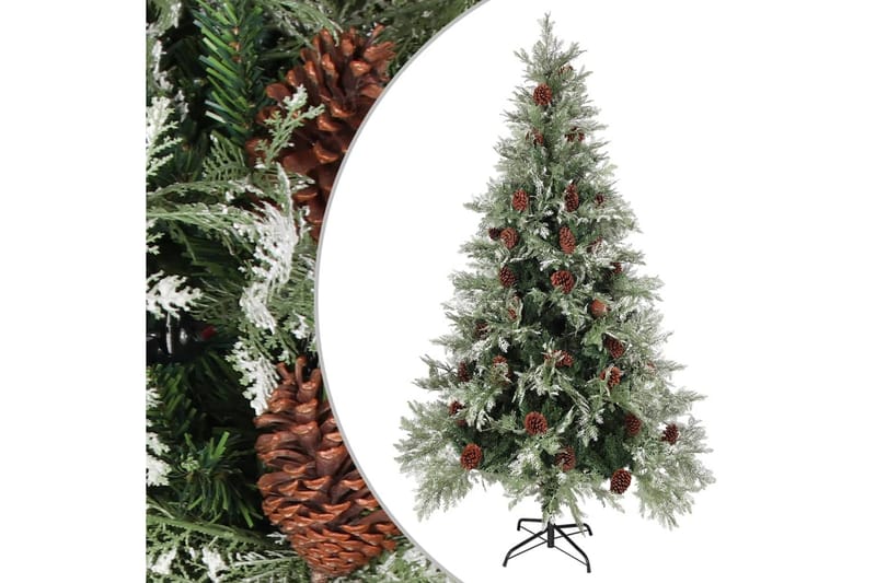 juletræ med grankogler 195 cm PVC & PE grøn og hvid - Boligtilbehør - Julepynt & højtidsdekorationer - Juelpynt og juledekoration