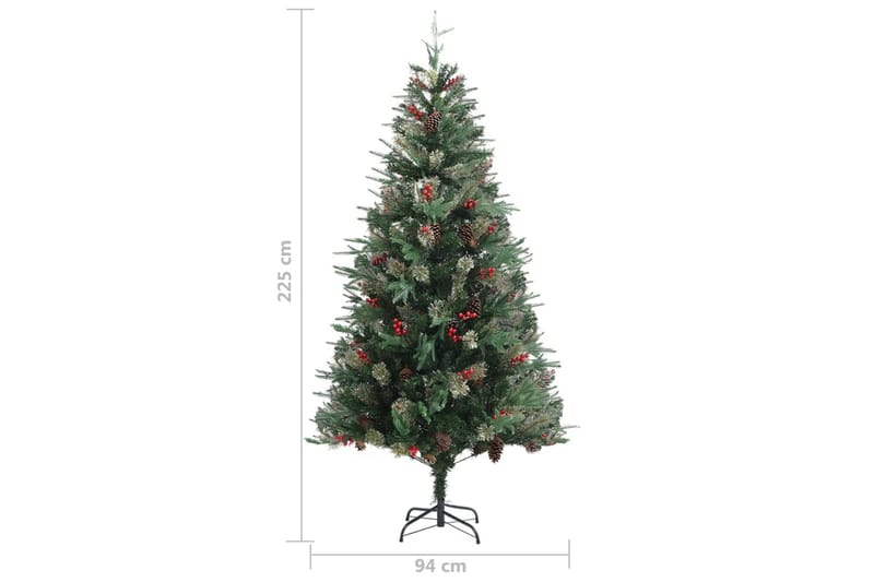 juletræ med grankogler 225 cm PVC & PE grøn - Boligtilbehør - Julepynt & højtidsdekorationer - Juelpynt og juledekoration