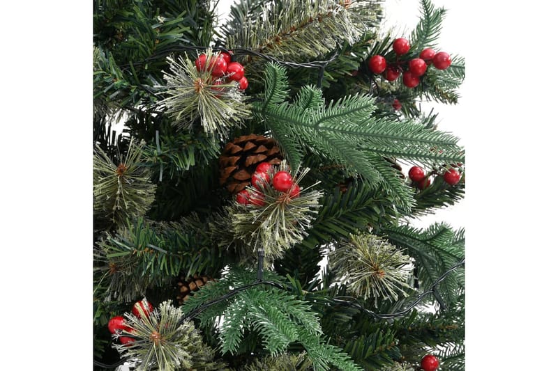 juletræ med LED-lys og grankogler 195 cm PVC & PE grøn - Boligtilbehør - Julepynt & højtidsdekorationer - Juelpynt og juledekoration - Plastik juletræ