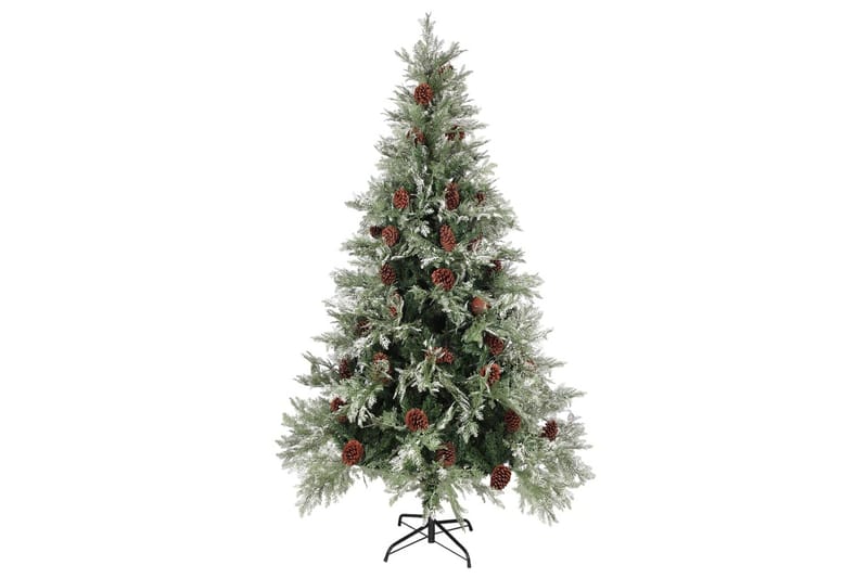 juletræ med LED-lys og grankogler 195 cm PVC & PE - Boligtilbehør - Julepynt & højtidsdekorationer - Juelpynt og juledekoration - Plastik juletræ