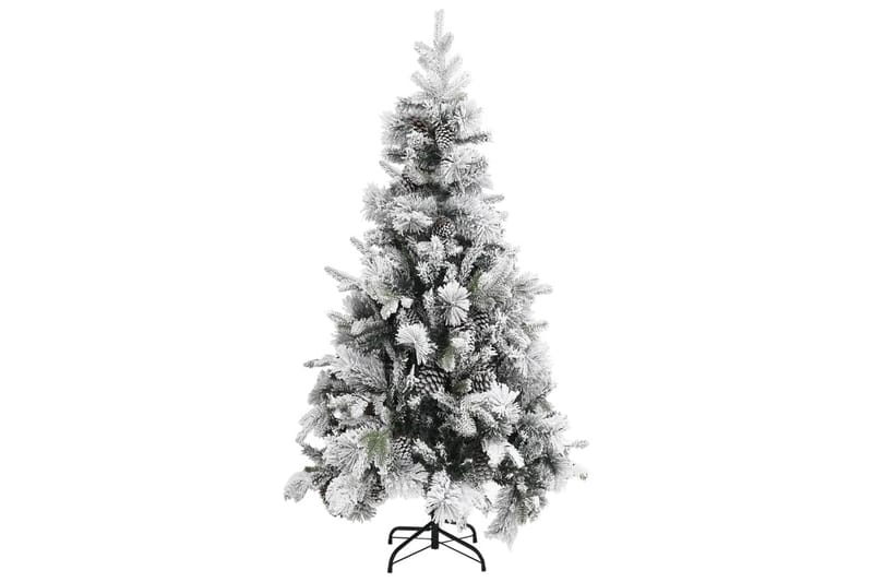 juletræ med puddersne og grankogler 225 cm PVC & PE - Boligtilbehør - Julepynt & højtidsdekorationer - Juelpynt og juledekoration