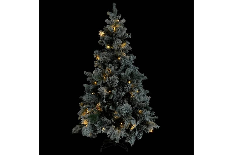 juletræ med puddersne og grankogler LED-lys 195 cm PVC & PE - Boligtilbehør - Julepynt & højtidsdekorationer - Juelpynt og juledekoration - Plastik juletræ