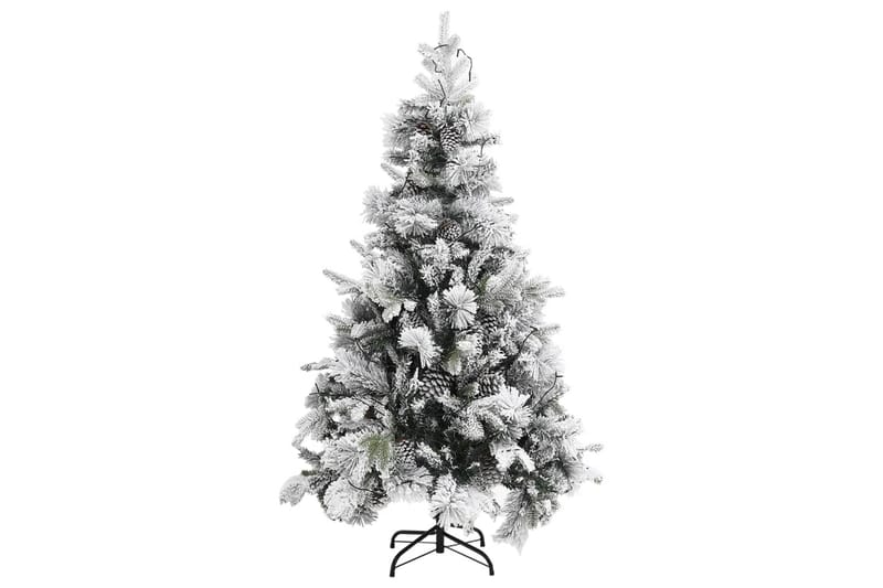 juletræ med puddersne og grankogler LED-lys 195 cm PVC & PE - Boligtilbehør - Julepynt & højtidsdekorationer - Juelpynt og juledekoration - Plastik juletræ
