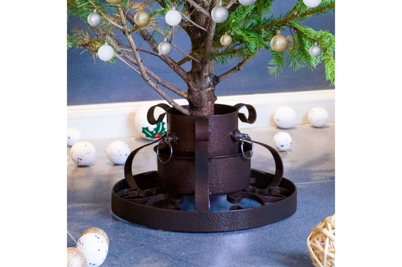 juletræsfod 29x29x15,5 cm antik kobberfarve - Sølv - Juletræsfod - Juelpynt og juledekoration