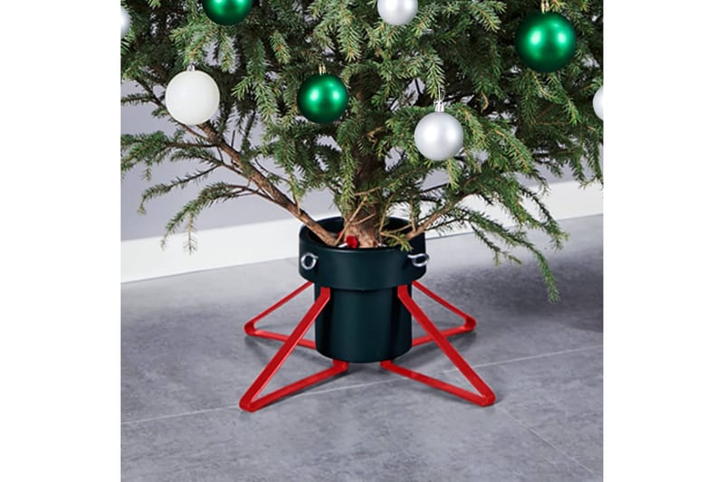 juletræsfod 46x46x19 cm grøn og rød - Grøn - Juletræsfod - Juelpynt og juledekoration