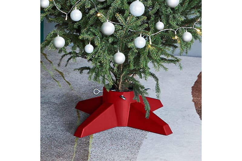 juletræsfod 55,5x55,5x15 cm rød - Rød - Juletræsfod - Juelpynt og juledekoration