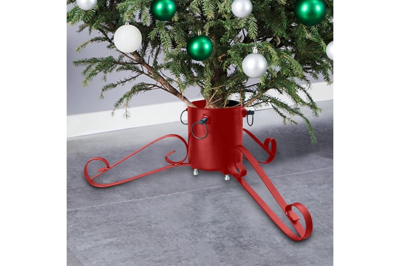 juletræsfod 58x58x21 cm rød - Rød - Juletræsfod - Juelpynt og juledekoration