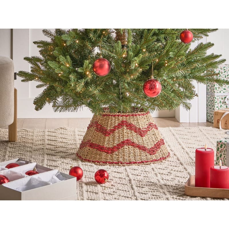 Juletræskrage Hiver - Naturlig, Rød 43x43x24 cm - Boligtilbehør - Julepynt & højtidsdekorationer - Juelpynt og juledekoration - Juletræsfod